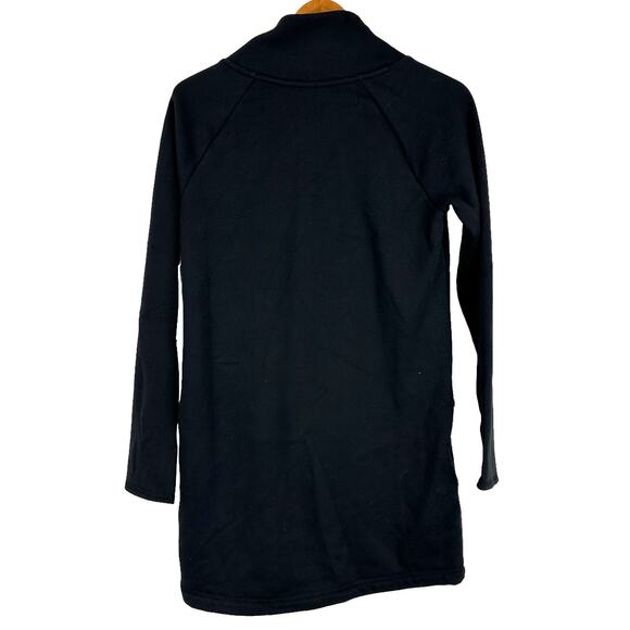 Athleta NWT Cozy Karma Asymmetric Sweatshirt Dress Black Size XS Zip Cowl Neck - Picture 4 of 11